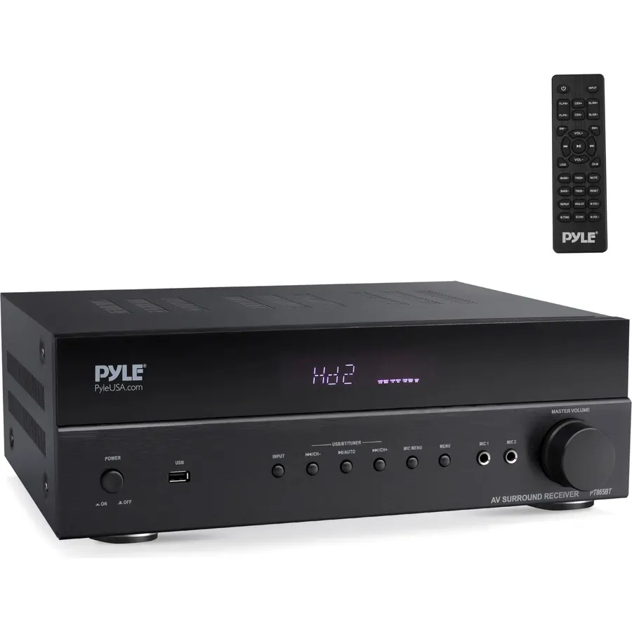 Pyle 5.2 Channel Hi-Fi Home Theater Receiver - 1000W MAX Wireless BT Surround Sound Stereo Amplifier System with 4k Ultra HD Support, MP3/USB/DAC, Ideal for Immersive Home Audio Experience