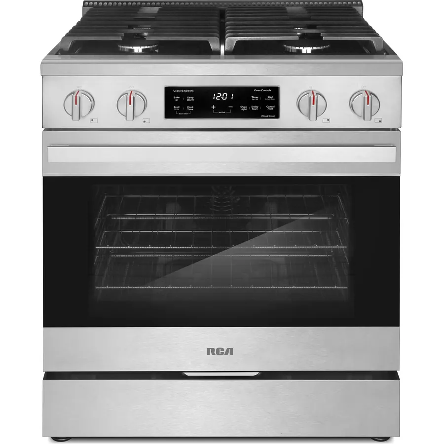 RCA R-RGH304SS 30 in. Heritage Collection 4.6 cu. ft. Gas Range with 4 Sealed Burners and Convection Oven in Stainless Steel