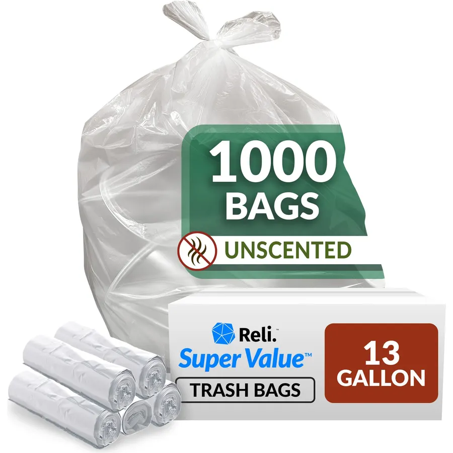Reli. SuperValue 13 Gallon Trash Bags | 1000 Count Bulk