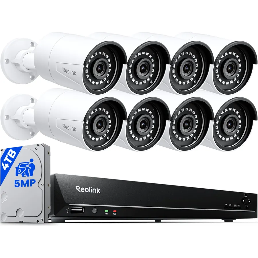 REOLINK 16CH 5MP Home Security Camera System with 4TB HDD RLK16-410B8-5MP