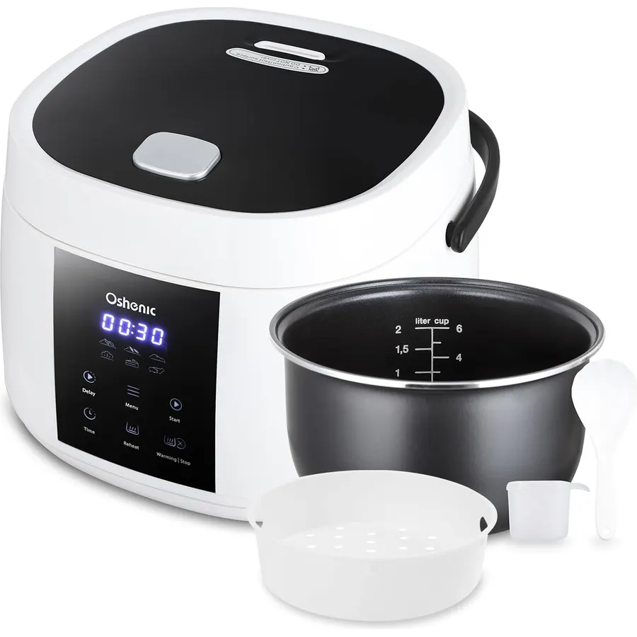 Rice Cooker Small,6-Cup Uncooked/12-Cup Cooked,6-in-1 Multi Cooker