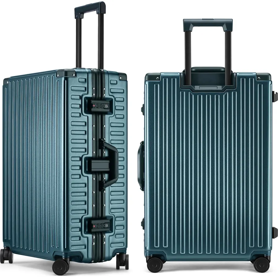 ROAMING 26 Inch Checked-Large Zipperless Luggage Hard shell Suitcases Green