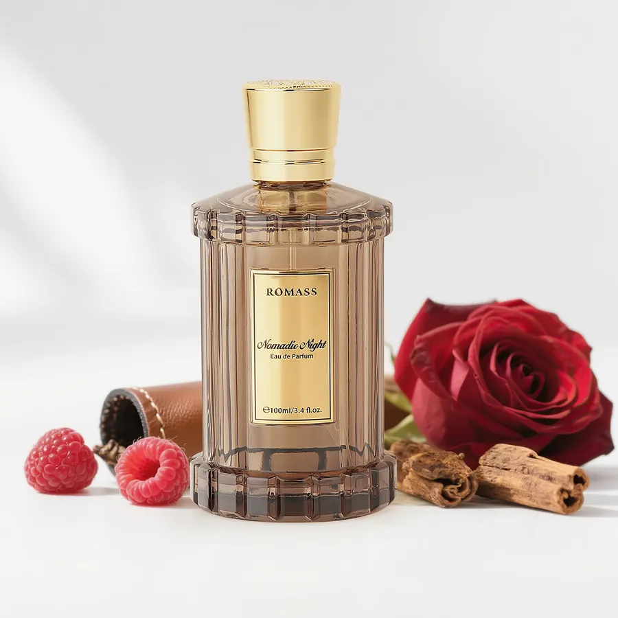 ROMASS Nomadic Night Long Lasting Unisex Oud Perfume - 3.4oz/100ml Eau de Parfum, Warm Woody Scent with Smoked Oud, Desert Sage, Rose & Raspberry, Gift for Men Women