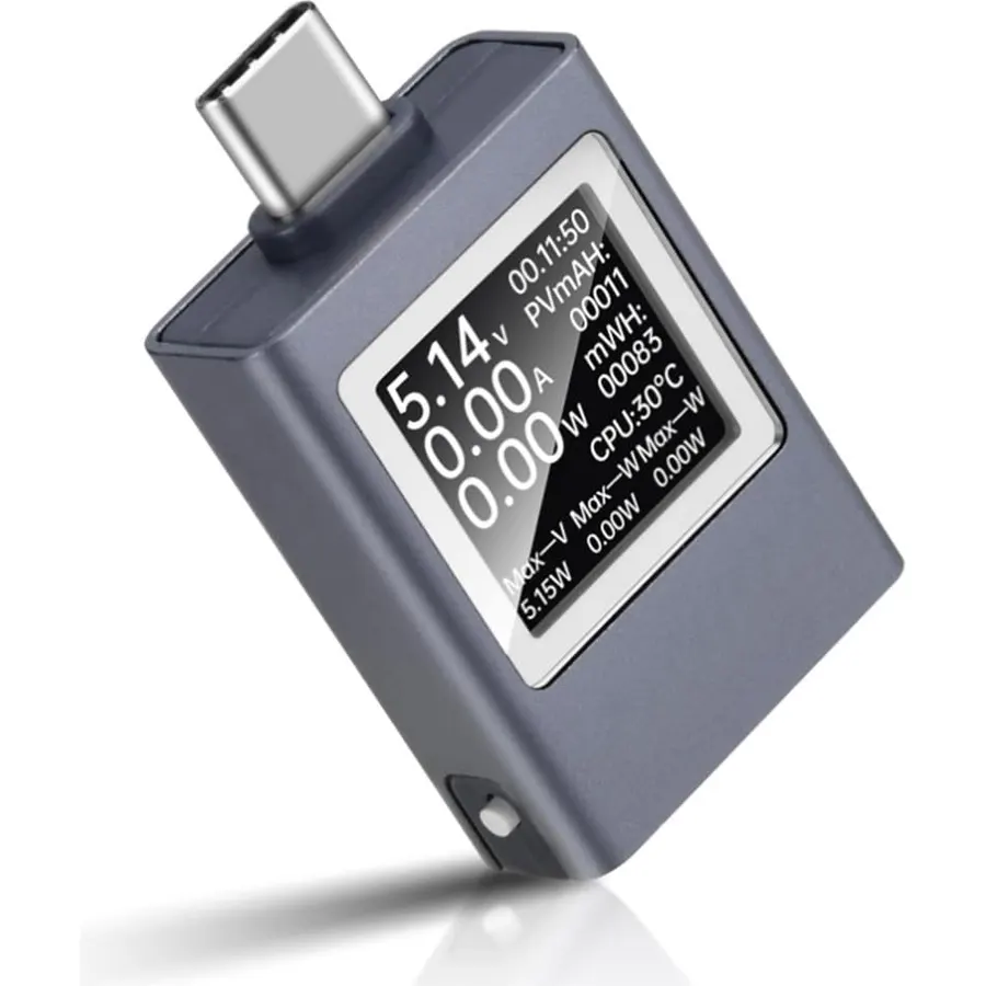 Rotatable Screen USB Tester for Battery Capacity(black white screen)
