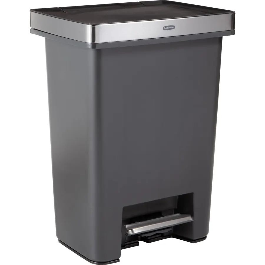 Rubbermaid Elite Stainless Steel Step-On Trash Can, 12 Gallon