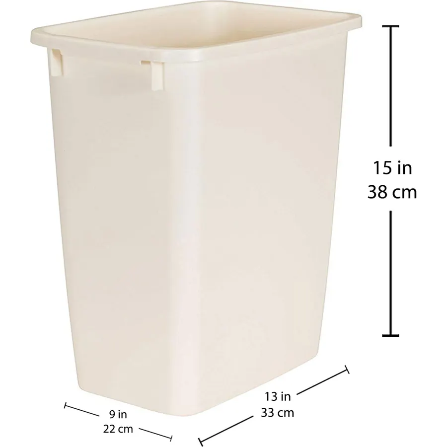 Rubbermaid Small Kitchen Bathroom Trash Can, Under Sink Waste Basket, Plastic, 5 Gallons 8 Inch Wide, Bisque