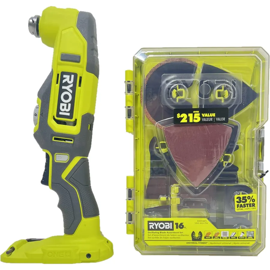 Ryobi 18-Volt Multi-Tool with 16-Piece Oscillating Multi-Tool Blade Set