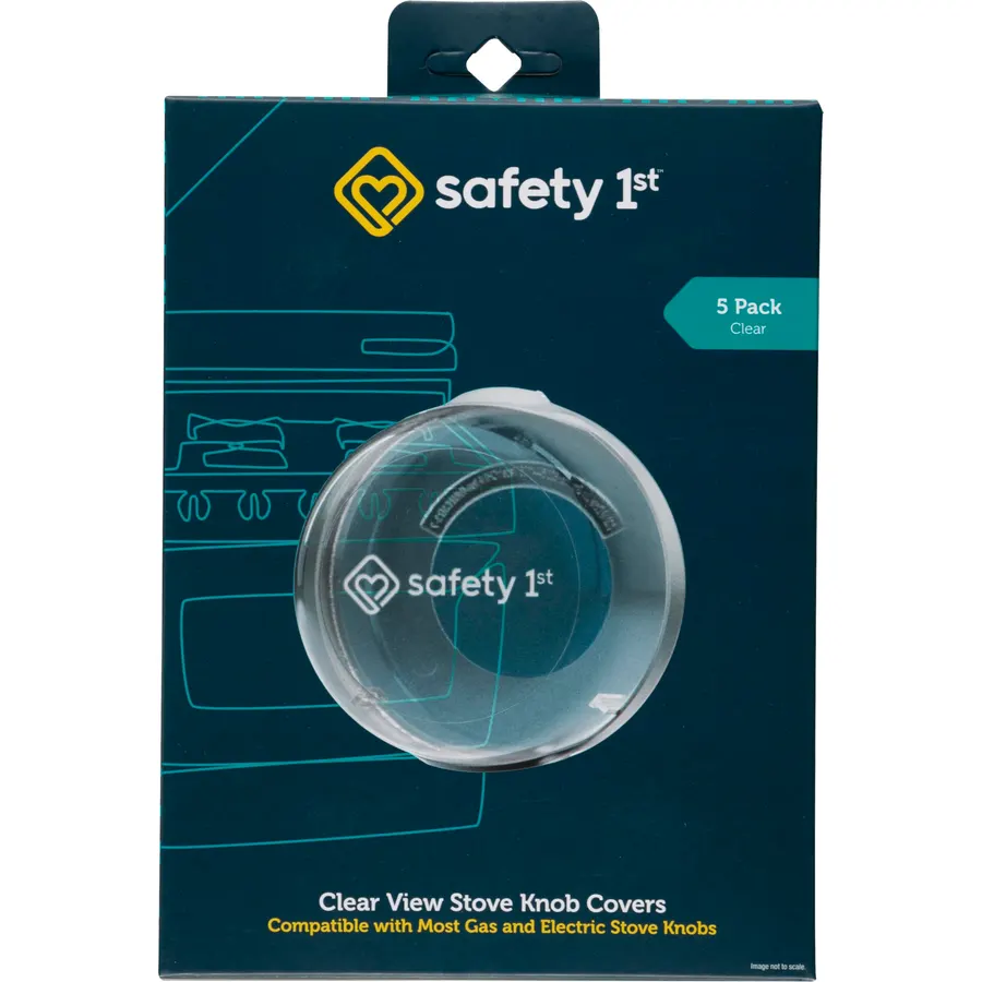 Safety 1st Child Proof Stove Knob Covers, Clear View Stove Knob Safety Covers (Set of 5)