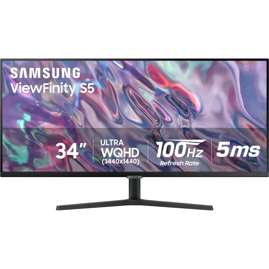 SAMSUNG 34-inch ViewFinity S50GC Series Ultra-WQHD Monitor, 100Hz, 5ms, HDR10, AMD FreeSync, Eye Care, Borderless