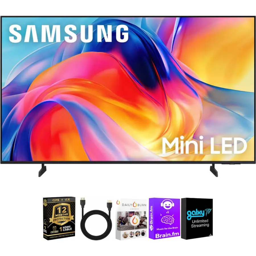Samsung 43 Inch Class M70H Series 4K HDR Mini-LED Smart TV with HDMI Cable, 12 Month CPS Warranty & Streaming Bundle, Smart TV, Gaming Ready, WiFi Entertainment Hub