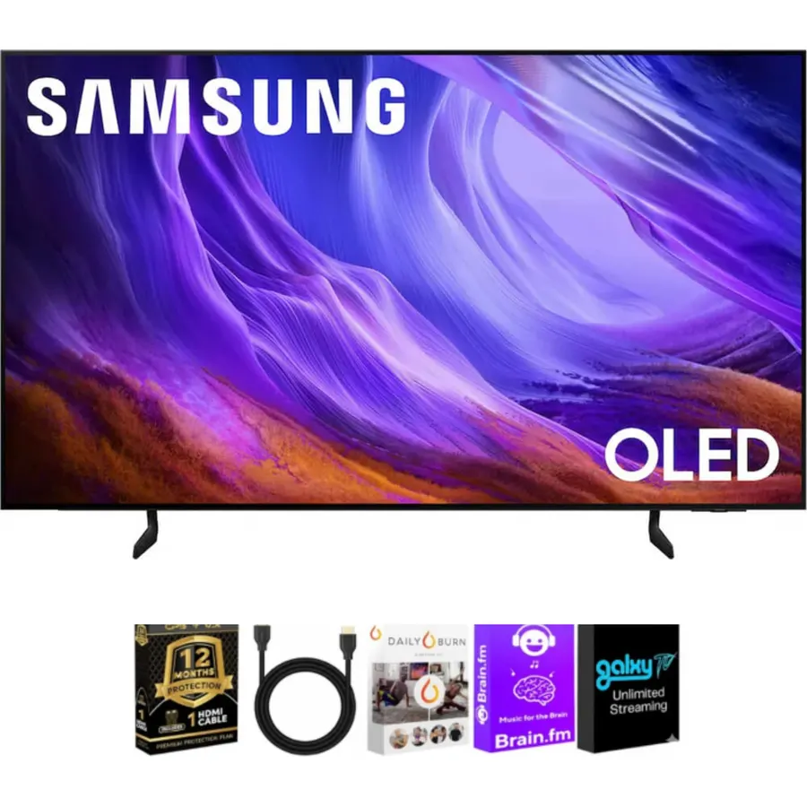 Samsung 55 Inch Class 4K OLED Smart TV Bundle with HDMI Cable, Streaming Bundle and 12 Month CPS Protection Plan, HDR OLED Display, WiFi Smart TV, Gaming Ready Home Entertainment