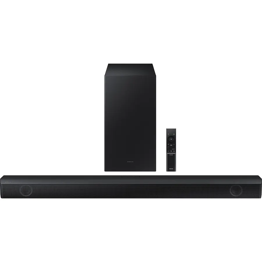 Samsung HW-B550/ZA 2.1ch Soundbar with Dolby Audio, DTS Virtual:X, Subwoofer Included, Adaptive Sound Lite, Bluetooth Multi-Device Connection, Wireless Surround Compatible, 2022, Black