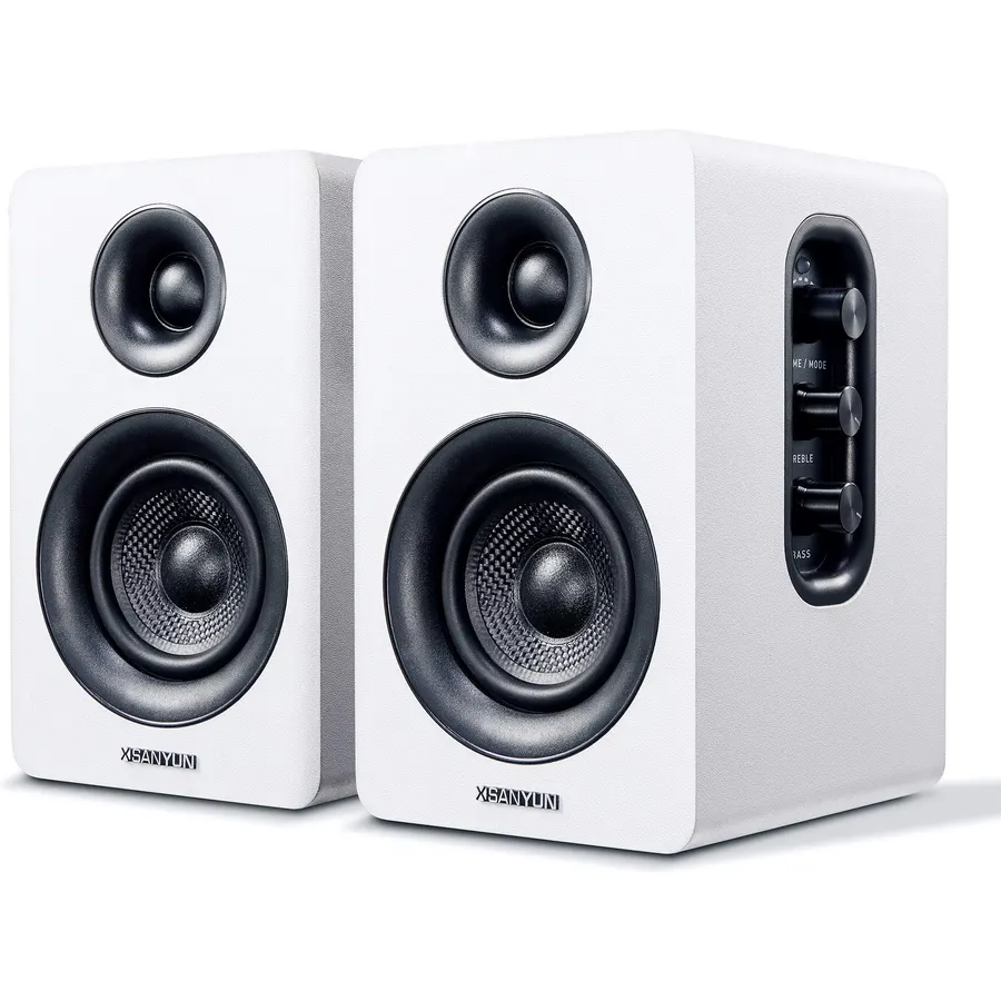 Sanyun SW208 3" Active Bluetooth 5.0 Bookshelf Speakers, Built-in 24bit DAC