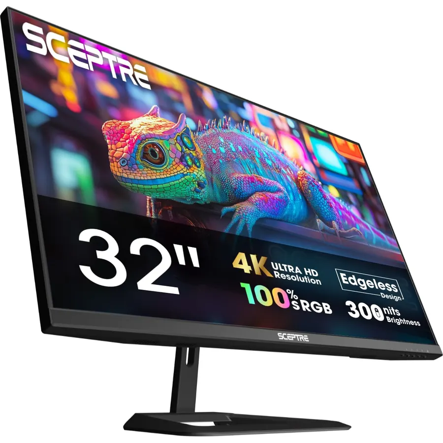 Sceptre 32-inch 4K UHD 3840 x 2160 Monitor 70Hz DisplayPort x2 HDMI x2 100% sRGB Build-in Speakers, Machine Black 2026 (U325W-UPT Series)