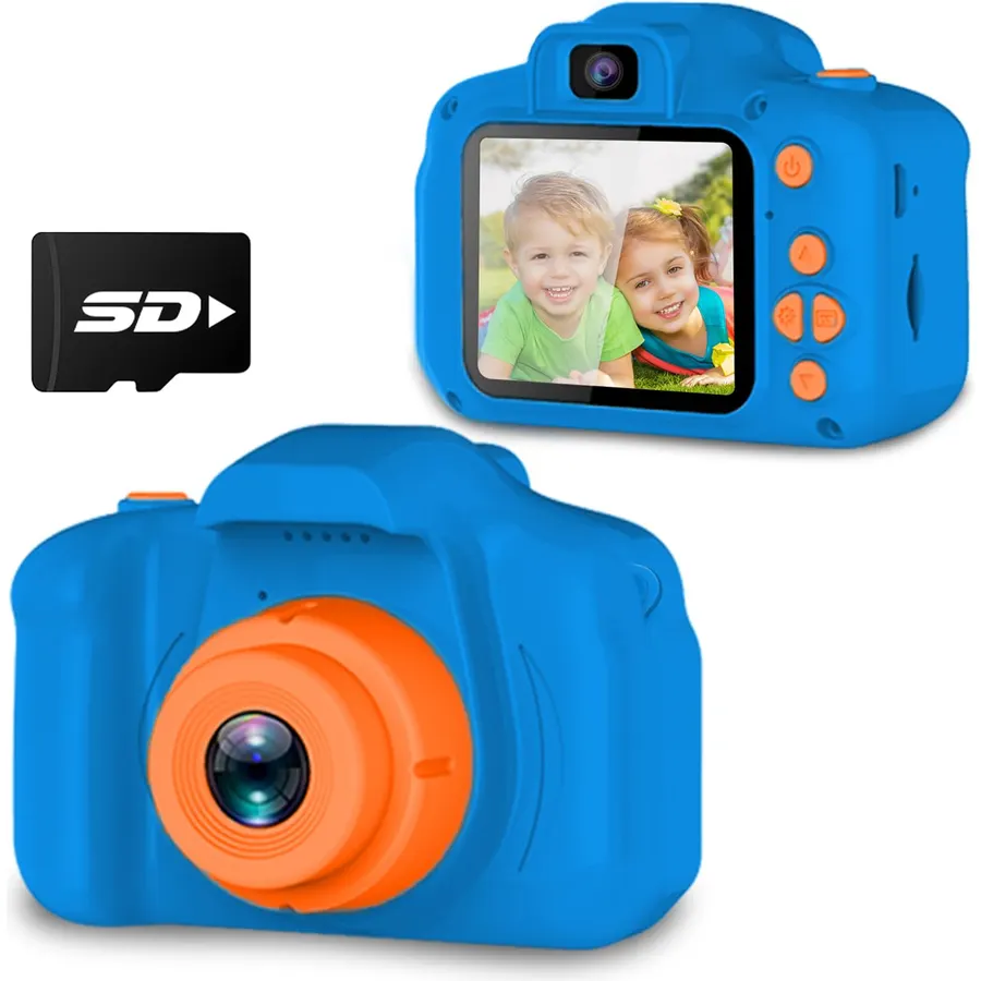 Seckton Upgraded Kids Selfie Camera, HD Digital Video Camera, Navy Blue