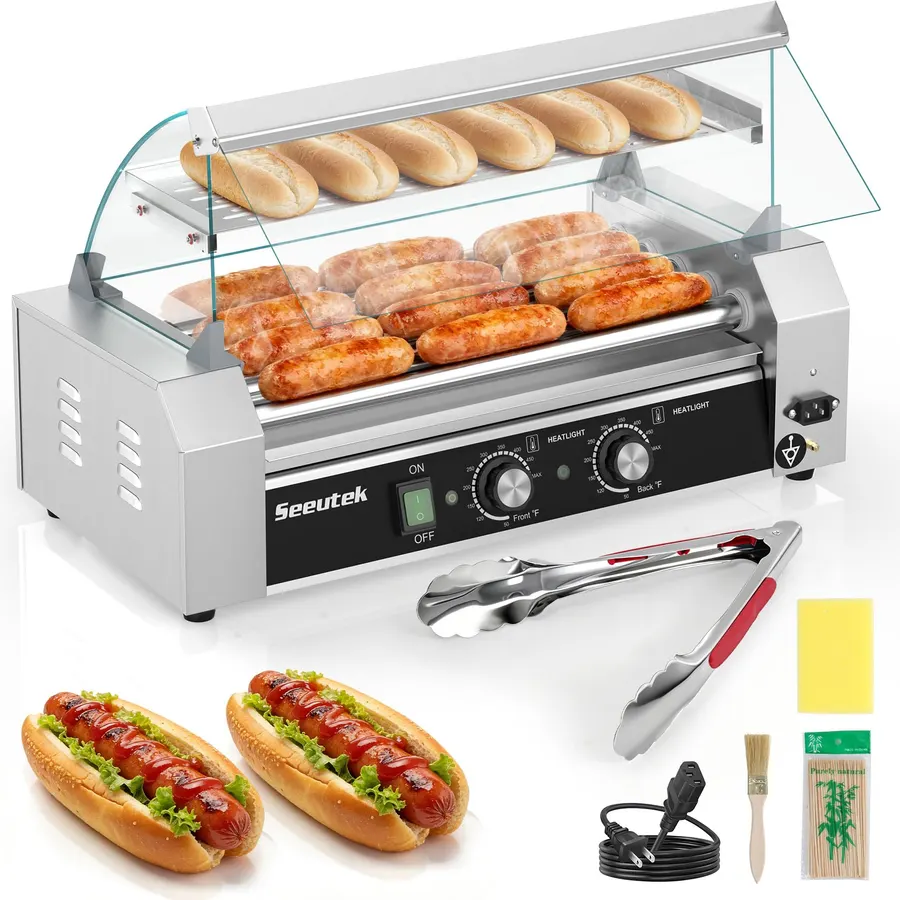 Seeutek Hot Dog Roller 5 Rollers 16 Hot Dogs Capacity 1100W