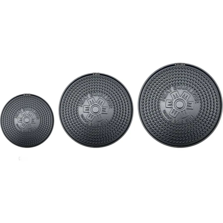 Set of 3 Cast Iron 6" 8" 9.25" Heat Diffuser Gas & Induction