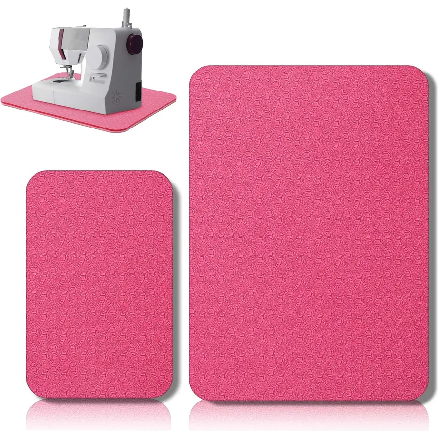 Sewing Machine Mat Pedal, 15" X 20" and 9" X 14", Red Pink