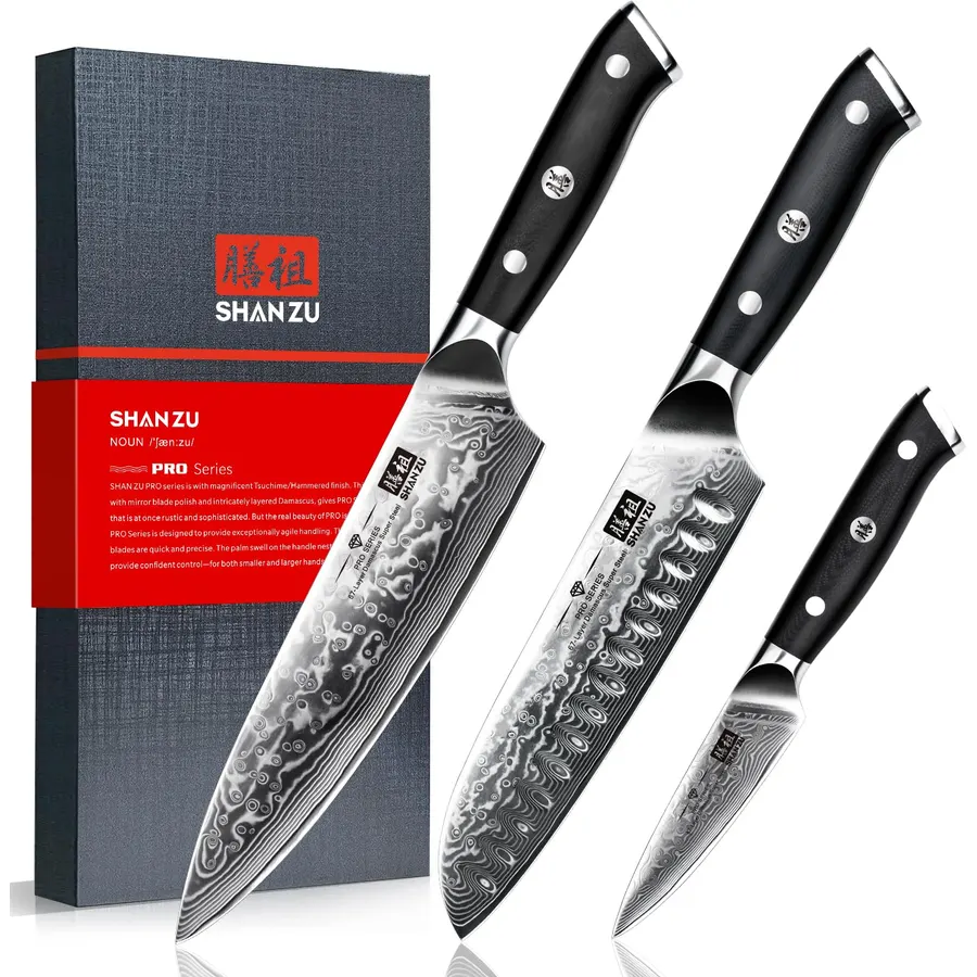 SHAN ZU Japanese Chef Knife Set 5 PCS, High Carbon Stainless Steel