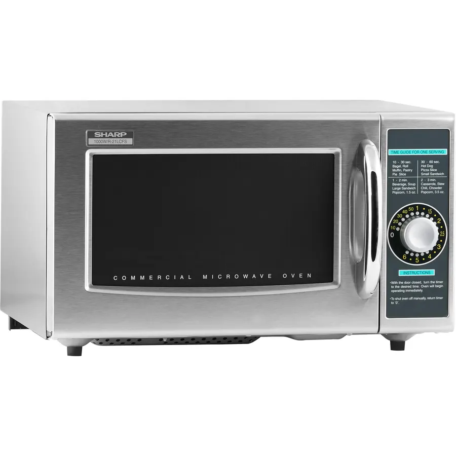 Sharp R-21LCFS Medium Duty Commercial Microwave (Dial Timer, 1000-Watts, 120-Volts) (Update of R-21LCF),Silver