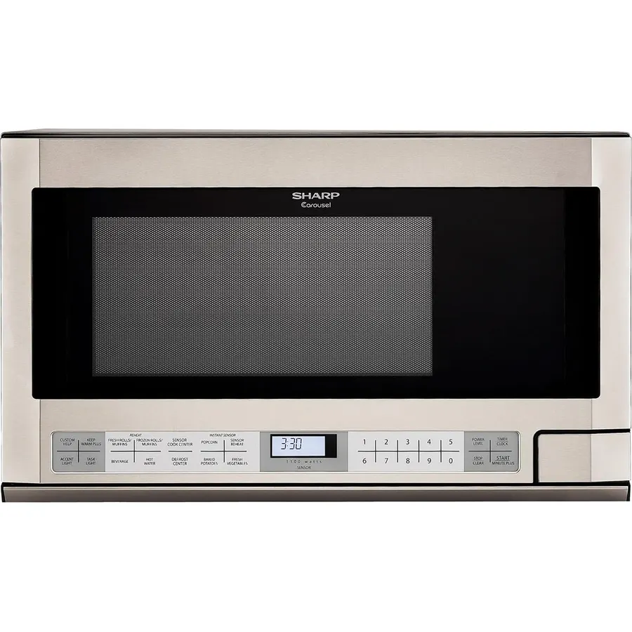 Sharp R1214TY 1.5 cu. ft. Stainless Steel Over the Counter Microwave Oven