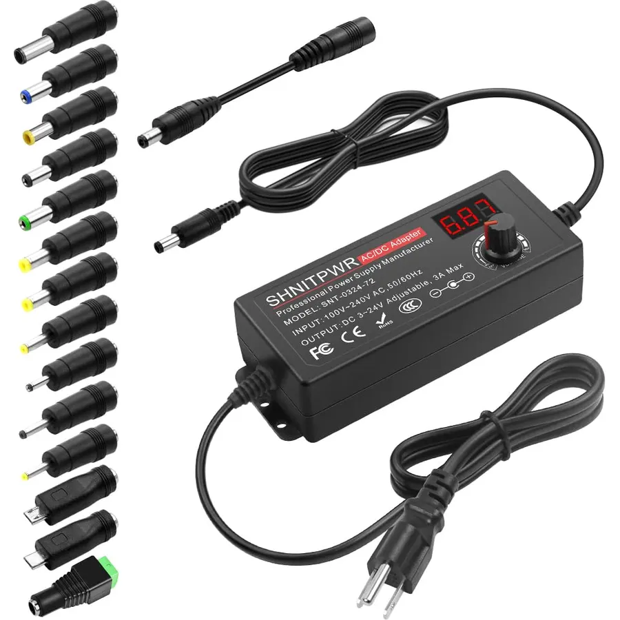 SHNITPWR 72W Adjustable Universal Power Supply DC 3.5V-24V 3A AC/DC Adapter