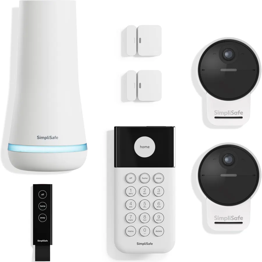 SimpliSafe 7 Piece Wireless Outdoor Camera Home Security System - Optional 24/7 Professional Monitoring - No Contract - Compatible with Alexa and Google Assistant