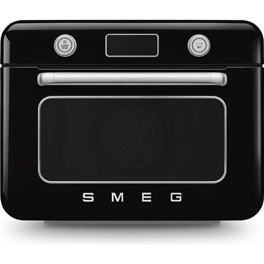 SMEG COF01Countertop Combi Oven - Multi-Function Grill, Air Fry, Steam, Bake, Convection, Defrost, and Warm, 10 Cooking Functions - Made In Italy (Black)