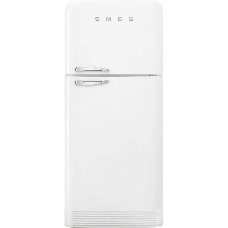 Smeg FAB50 Retro Style Refrigerator – 19.28 cu. ft. Freestanding Fridge-Freezer, Dual Cooling, No-Frost, Adjustable Glass Shelves, Chrome Handle – White – Made in Italy