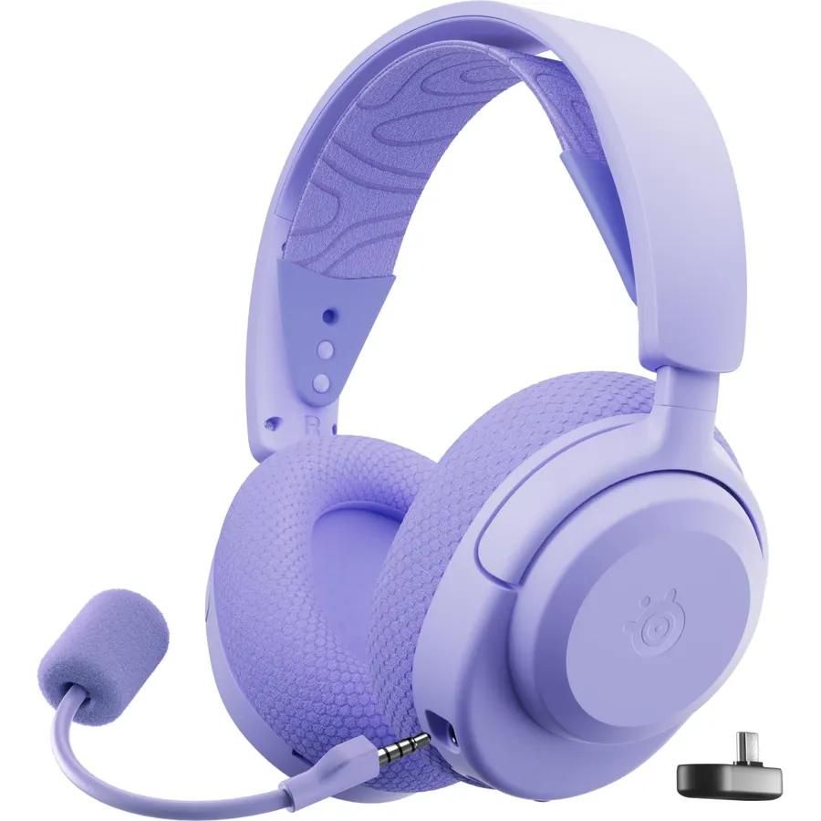 SteelSeries Arctis Nova 3P Wireless Multi-Platform Gaming Headset — Mobile App Control — 40 HR Battery — Neodymium Magnetic Drivers — 2.4GHz/Bluetooth — PS5, PS4, PC, Switch, Mobile — Lavender