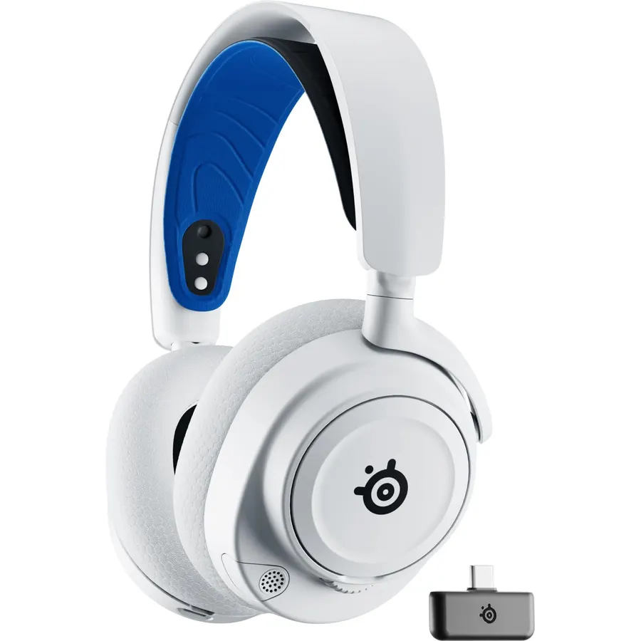 SteelSeries Arctis Nova 7P Wireless Multi-Platform Gaming Headset — Neodymium Magnetic Drivers — 2.4GHz + Bluetooth — 38Hr USB-C Battery — Gen2 AI Mic — PlayStation, PC, Switch, VR, Mobile - White