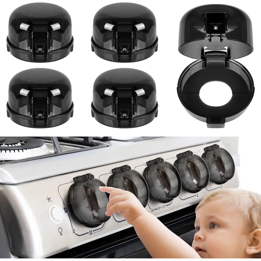 Stove Knob Covers, Universal 5-Pack Gas Stove Knob Covers for Child
