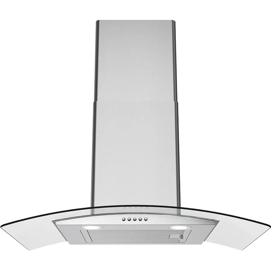Streamline 30 in. Rubiani Convertible Wall Mount Range Hood in Brushed Stainless Steel with Baffle Filters, Push Button Control, LED Lights