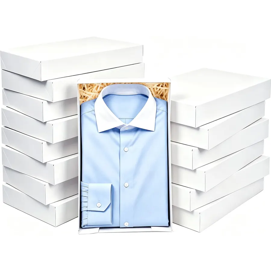 SUPEASY 15 Pcs Storage Bins, 14.25×9.5×2 Inch, White Paper Storage Box with Lid for Birthdays, Christmas
