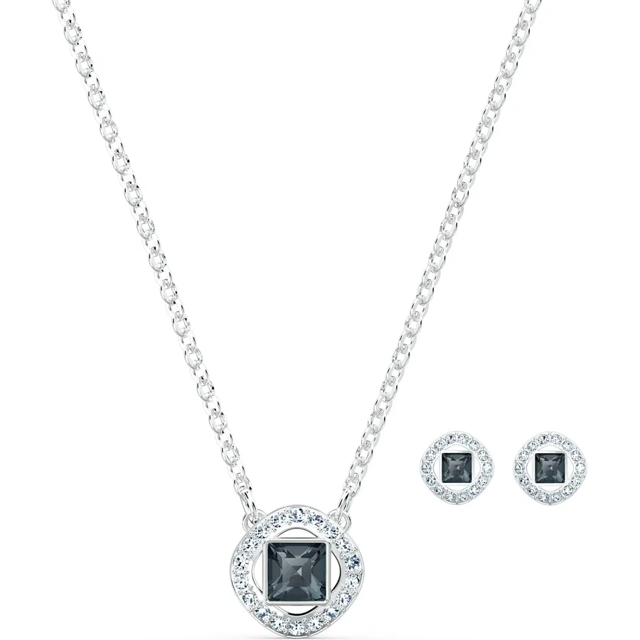 Swarovski Necklace Set with Mixed Metal Finish Chains, Clear and Colored Crystals, an Amazon Exclusive