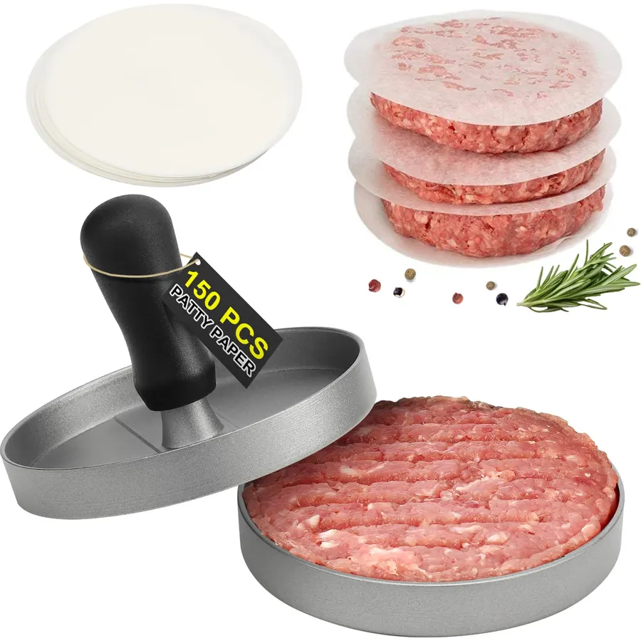 TACGEA Burger Press 150 Patty Papers, Non-Stick Hamburger Press Patty Maker