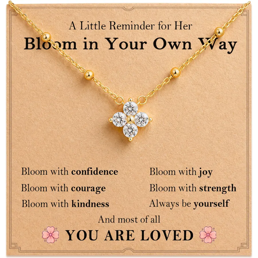 Tarsus Bloom In Your Own Way - Dainty Flower Necklace Gifts for Teen Girls