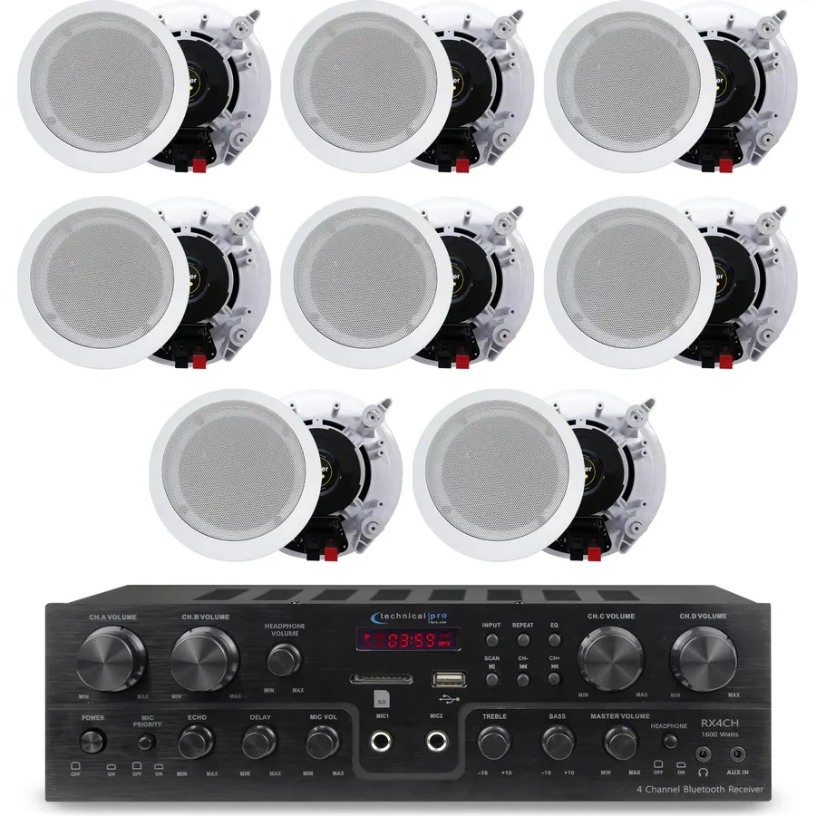 Technical Pro 1000 Watts Professional Home Theater Receiver System Kit