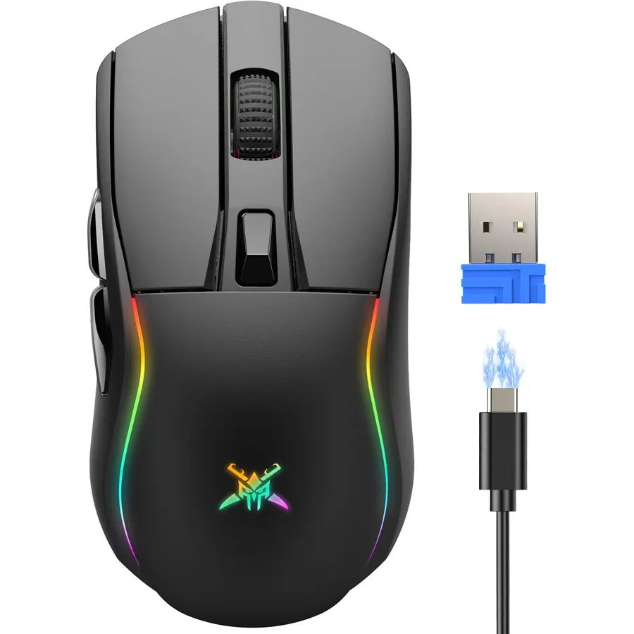 TECKNET Wireless Gaming Mouse, Tri-Mode 24000 DPI Ergonomic Gaming Mouse