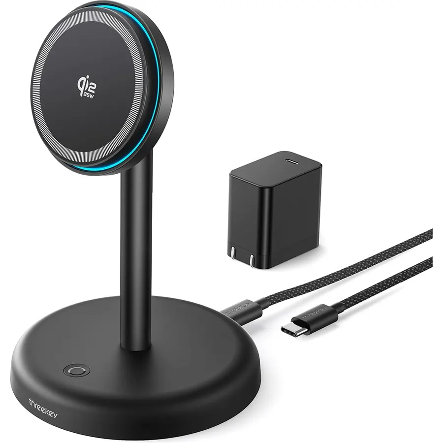 THREEKEY Magnetic Charging Stand Qi2 25W Fast Charging with Cooling Fan
