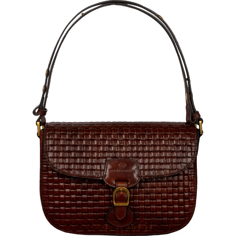 Time Resistance Leather Shoulder Bag – Saddle Bag with Magnetic Closure - Leather Handbag for Women