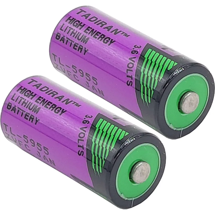 (2 Pcs/Set) TL-5955 2/3AA Battery 3.6V 1650mAh Replacement for Tadiran TL-5955 TL-4955 TL-2155 SL-761 SL-361 ER14335 PLC, CNC Li-SOCl₂ Battery, Non-Rechargeable