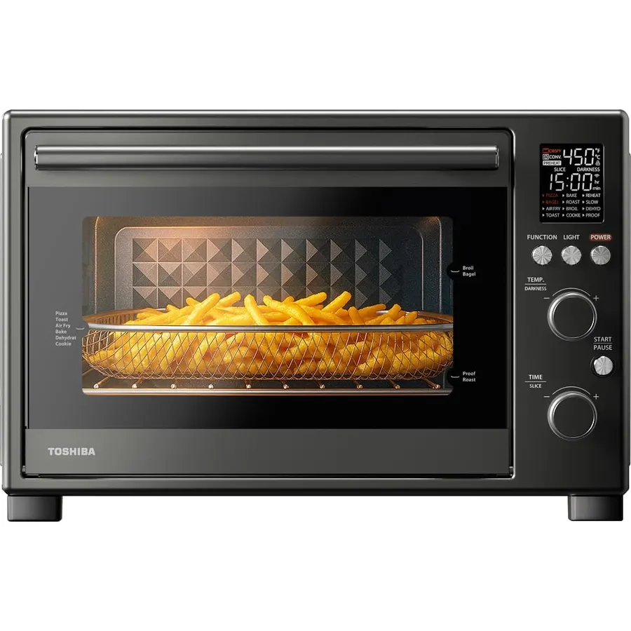 TOSHIBA ChefFry Air Fryer Toaster Oven Combo, 34QT, 1750W, Stainless Steel
