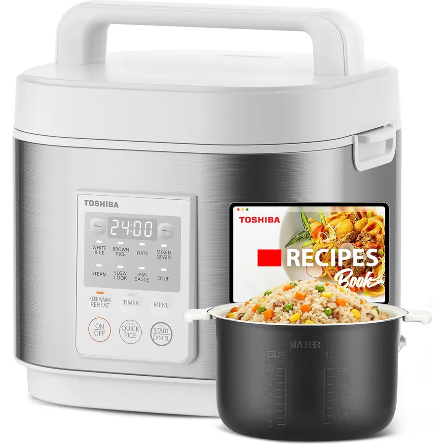 TOSHIBA Rice Cooker Heritage Bento Box, Digital Control, 10-Cup Uncooked Rice Capacity, 9 Functions with 3D Heating and 24-Hour Auto Keep Warm