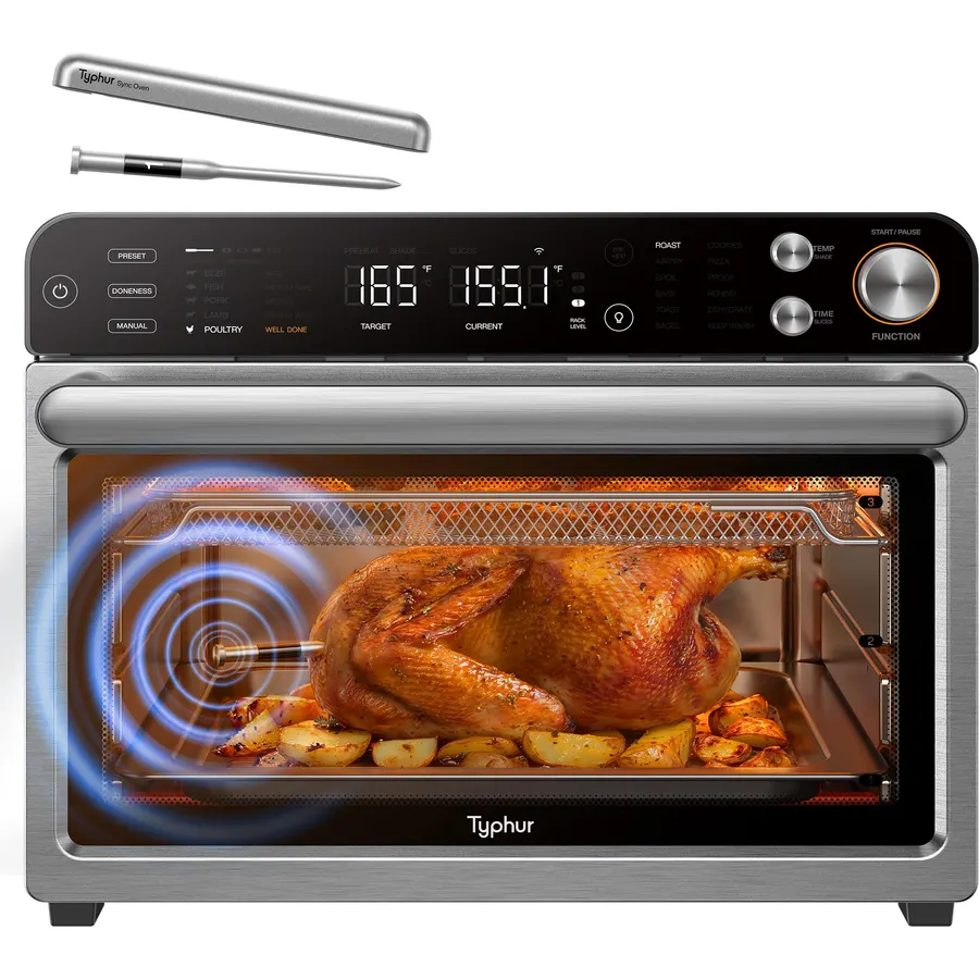Typhur Sync Air Fryer Oven with Wireless Meat Thermometer Probe, AI Recipes