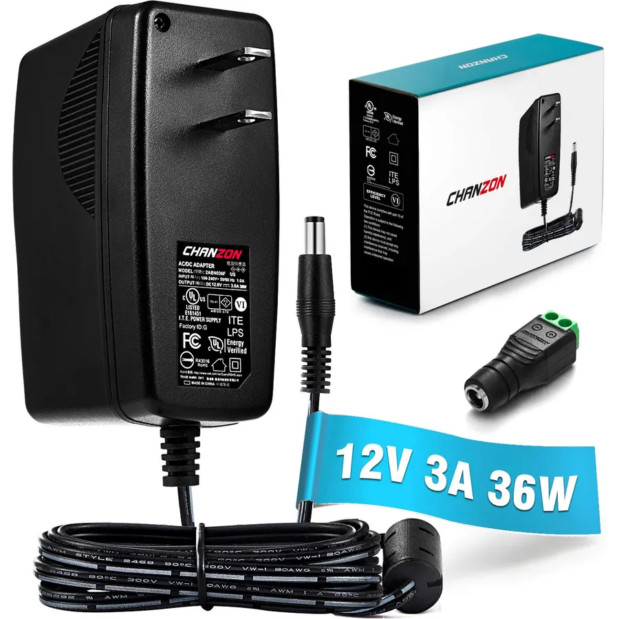 [UL Listed] Chanzon 12V 3A 36W Power Supply AC DC Switching Adapter
