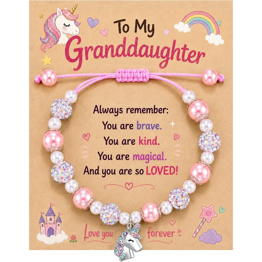 Unicorn Bracelet for Girls, Magical Gifts for Granddaughter Daughter Niece