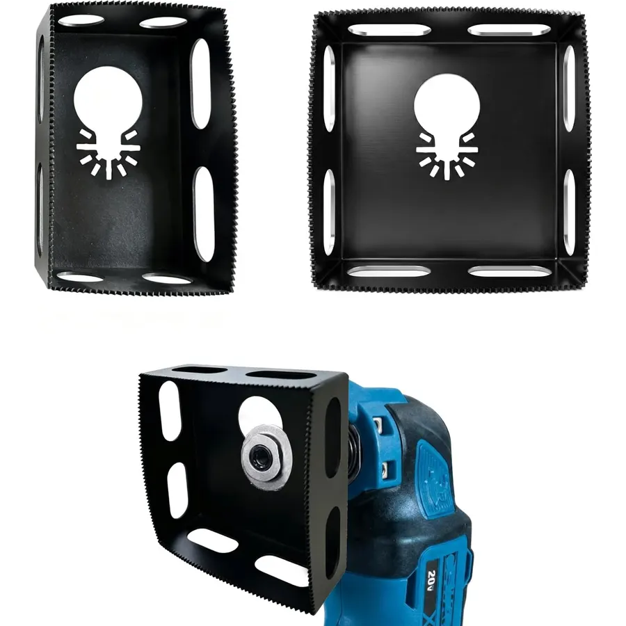 2-Pack Drywall Outlet Cutter Set, Square & Rectangle for Oscillating Tool