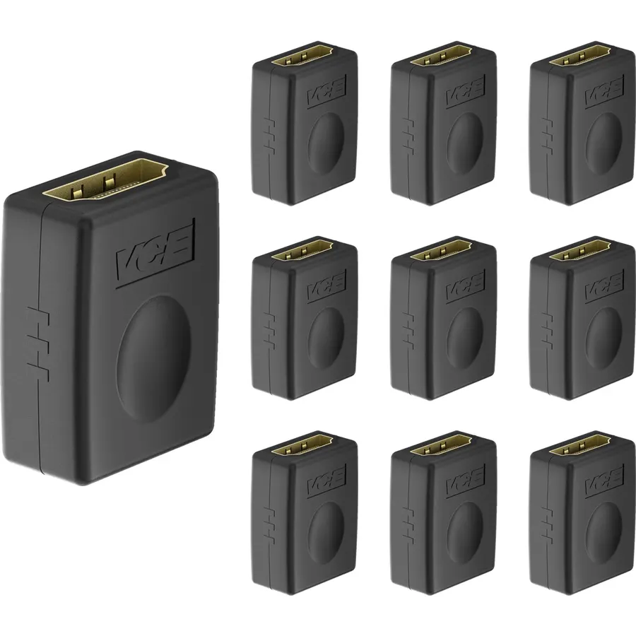 VCE 3D 4K HDMI Female Coupler, 10-Pack Extension Adapter, TV Sticks Support