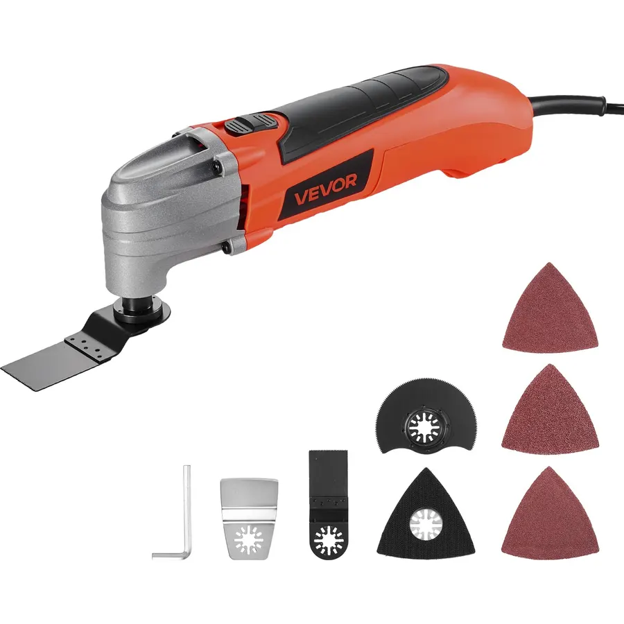 VEVOR Oscillating Tool Multitool, 2.2Amps 22,000 OPM Electric Oscillating Multi Tool Kit Corded with 2.8° Oscillating Angle, 7PCS Saw Accessories for Cutting, Scraping, Sanding, Floor Stripping